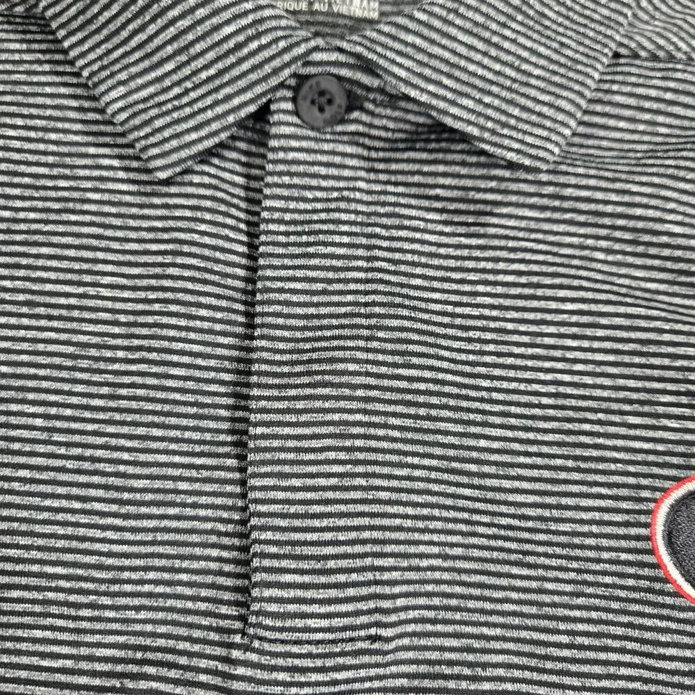 Mens Nike DriFIT Georgia Bulldogs Polo Shirt Medium Striped Medium  Gray Black